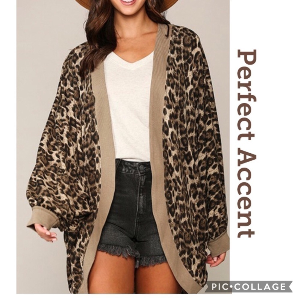 Tans... Browns... Animal Print Open Cardi
